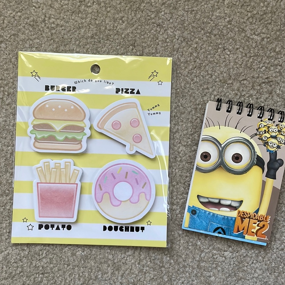 Cute Stationery (Minions & Food sticky notes)